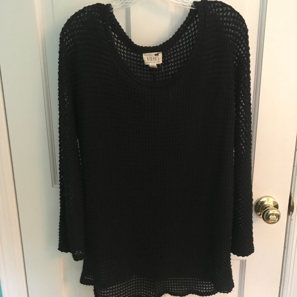 Pacsun L.A Hearts Black Waffle Sweater